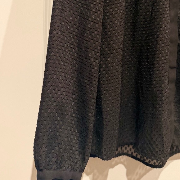 Mango Black Textured Sheer Blouse – Long Sleeve, Elegant & Lightweight - Picture 6 of 7